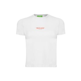 Jack & Jones Jxgigi STR SS Print TEE JRS Parlak Beyaz Kadın T-shirt
