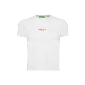 Jack & Jones Jxgigi STR SS Print TEE JRS Parlak Beyaz Kadın T-shirt