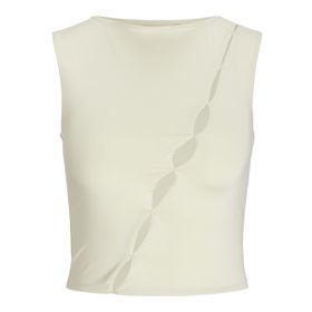 Jack & Jones Jxharper Str Sl Top JRS Kemik Rengi Kadın T-shirt
