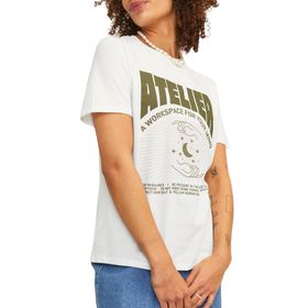 Jack & Jones Jxletitia Reg SS Tee JRS Beyaz Kadın T-shirt