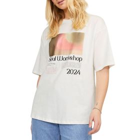 Jack & Jones Jxpaige Loose SS Tee JRS Açık Gri Kadın T-shirt