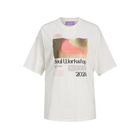 Jack & Jones Jxpaige Loose SS TEE JRS Beyaz Kadın T-shirt