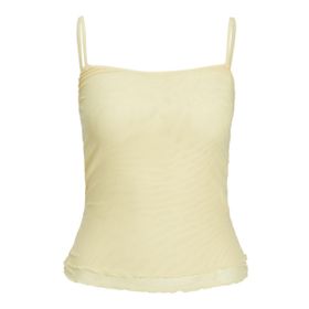 Jack & Jones Jxsage Mesh Top WVN Sarı Bej Kadın T-shirt