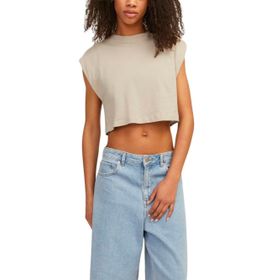 Jack & Jones Jxzoe Sl Rlx Short Tee JRS SN Mat Gri Kadın T-shirt