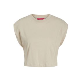 Jack & Jones Jxzoe Sl Rlx Short Tee JRS SN Mat Gri Kadın T-shirt
