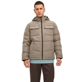 Jack & Jones Light Grey Melange Puffer Erkek Mont