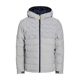 Jack & Jones Light Grey Melange Puffer Erkek Mont