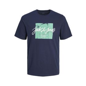 Jack & Jones Logo Lacivert Navy Blazer Yuvarlak Yaka Erkek T-shirt
