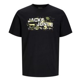 Jack & Jones Logo Siyah Yuvarlak Yaka Erkek T-shirt