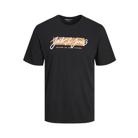 Jack & Jones Logo Siyah Yuvarlak Yaka Erkek T-shirt