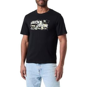 Jack & Jones Logo Siyah Yuvarlak Yaka Erkek T-shirt