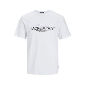 Jack & Jones Plus Joraruba Branding Tee Ss Crew Neck Pls Parlak Beyaz Erkek T-shirt