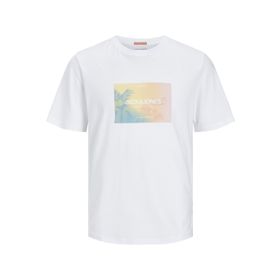 Jack & Jones Plus Joraruba Sunset Branding Tee SS C. PLS Parlak Beyaz Erkek T-shirt