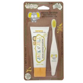 Jack N'Jill Buddy Banana+Elephant Doğal Sertifikalı Diş Fırça & Macun Set