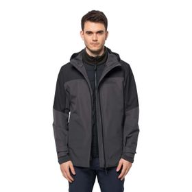 Jack Wolfskin 1115291-6000 Siyah Kapüşonlu Termal Zip Erkek Ceket
