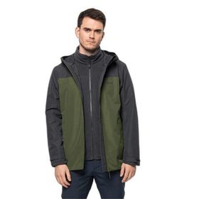 Jack Wolfskin 1115311-4129 Taubenberg 3 in 1 JKT M Greenwood Erkek Outdoor Ceket