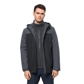Jack Wolfskin 1115311-6000 Taubenberg 3 in 1 Siyah Erkek Outdoor Mont