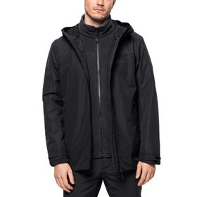 Jack Wolfskin 1115311-6000 Taubenberg 3 in 1 Siyah Erkek Outdoor Mont