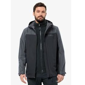 Jack Wolfskin 1115311-6001 Siyah Taubenberg 3 in 1 Jkt Erkek Outdoor Montu