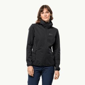 Jack Wolfskin 1307481-6000 Windhain Hoody Siyah Kadın Softshell Ceket
