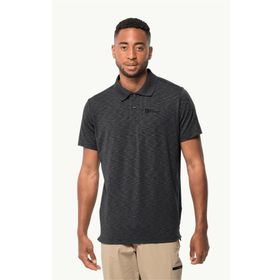 Jack Wolfskin 1804543_6000 Siyah Polo Erkek T-shirt
