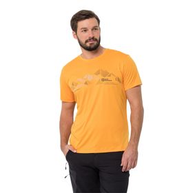 Jack Wolfskin 1807183_3087 PEAK GRAPHIC T M Bisiklet Yaka Turuncu Erkek T-shirt