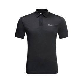 Jack Wolfskin 1808542 Pack and Go Polo Siyah Erkek T-Shirt