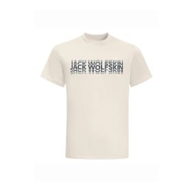 Jack Wolfskin 1808591-5127 Strobe T M Bisiklet Yaka Normal Kalıp Beyaz Erkek T-Shirt