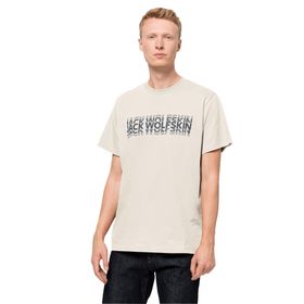 Jack Wolfskin 1808591-5127 Strobe T M Bisiklet Yaka Normal Kalıp Beyaz Erkek T-Shirt