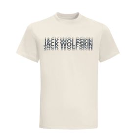 Jack Wolfskin 1808591-5127 Strobe T M Bisiklet Yaka Normal Kalıp Beyaz Erkek T-Shirt
