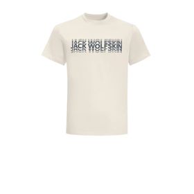 Jack Wolfskin 1808591-5127 Strobe T M Bisiklet Yaka Normal Kalıp Beyaz Erkek T-Shirt
