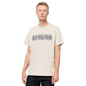 Jack Wolfskin 1808591-5127 Strobe T M Bisiklet Yaka Normal Kalıp Beyaz Erkek T-Shirt