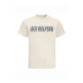 Jack Wolfskin 1808591-5127 Strobe T M Bisiklet Yaka Normal Kalıp Beyaz Erkek T-Shirt