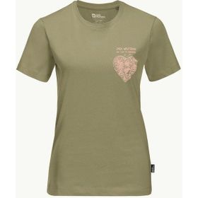 Jack Wolfskin 1809701 Yeşil Discover Heart T Kadın T-Shirt