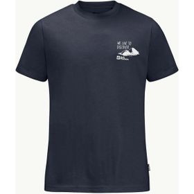 Jack Wolfskin 1809761TR-16459 Dıscover T M Mavi Erkek T-shirt