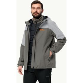Jack Wolfskin 27599 Glaabach 3 in 1 Jkt M Gri Outdoor Erkek Ceket
