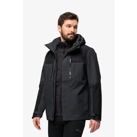 Jack Wolfskin Jasper Siyah Erkek Su Geçirmez Outdoor 3 In 1 Mont