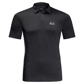 Jack Wolfskin Pack Go Polo M Siyah Erkek Kısa Kollu Polo T-shirt