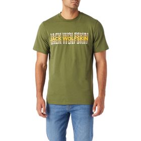 Jack Wolfskin Strobe T M Bisiklet Yaka Normal Kalıp Sarı Erkek T-Shirt