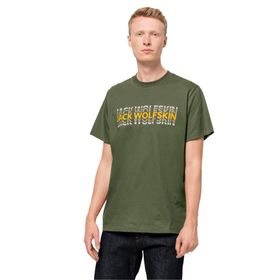 Jack Wolfskin Strobe T M Bisiklet Yaka Normal Kalıp Sarı Erkek T-Shirt