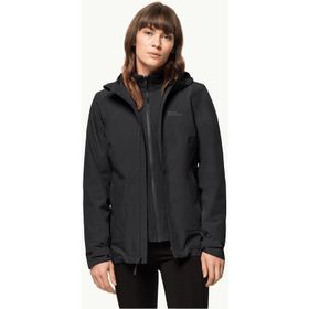 Jack Wolfskin Waterproof Moonrise 3 ın 1 Jkt Siyah Kadın Mont