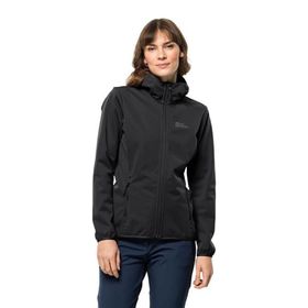 Jack Wolfskin Windhain Hoody Kadın Softshell Siyah Sweatshirt