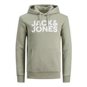 Jack&Jones 12152840 Gri Kapüşonlu Kanguru Cepli Sweatshirt