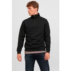 Jack&Jones 12250747 Black Jjebradley Half Zip Erkek Sweatshirt