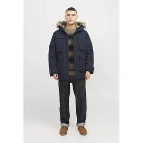 Jack&Jones Kapüşonlu Oversize Sıcak ve Şık Siyah Erkek Kışlık Mont