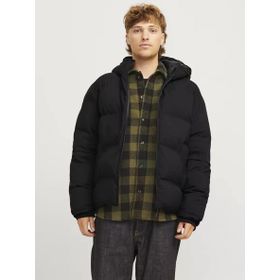 Jack&Jones Oversize Kapüşonlu Siyah Erkek Şişme Kışlık Mont