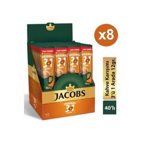 Jacobs Original 3ü 1 Arada 8 Kutu 16 gr Stick Karışım Kahve (10 adet)