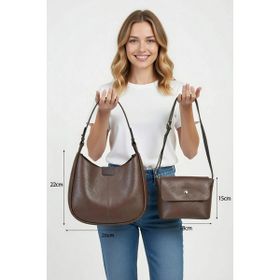 Jacquline CLIM592-1C Kahverengi Kadın İkili Omuz Çantası