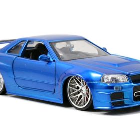 Jada Fast Furious Fits Nissan Skyline GT-R R34 1:24 Scale Blue Diecast Car