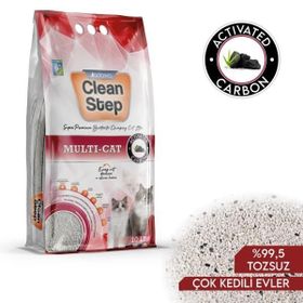 Jadawa 10 lt Clean Step Multi-Cat Çoklu Kediler için Aktif Karbonlu Topaklanan Doğal Kedi Kumu